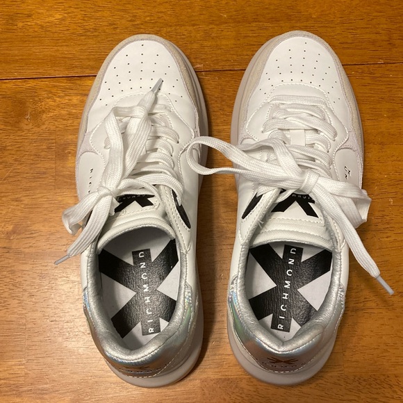 John Richmond Womens Size 38 White Tan Suede JRCH Richmond X RX Sneakers - Picture 7 of 10